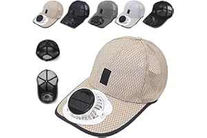 HIDRUO Solar Rechargeable Peak Cap, Adults Mesh Baseball Cap Fishing Beach Hats with Solar Fan, Summer UV Protection Sun Hat 