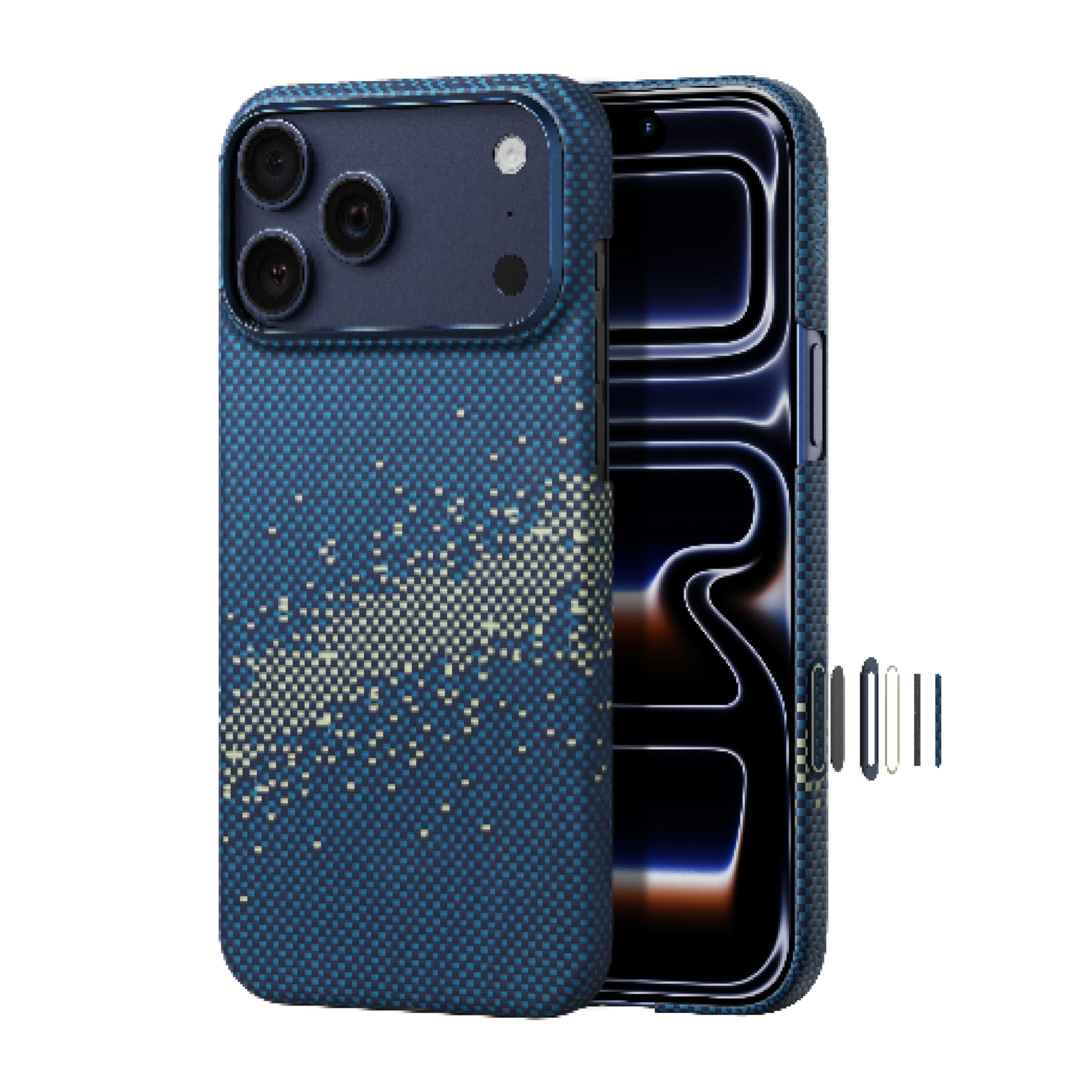 Photo 1 of pitaka for iPhone 17 Pro Case 6.3" with Camera Control Button, Compatible with MagSafe, Ultra-Slim Case with Caseless Touch Feeling, 1500D Aramid Fiber Woven, Milky Way Galaxy