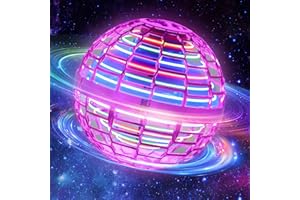 MERRYHOME 2024 Flying Orb Ball Toy: Boomerang Hover Ball Flying Toys, Magic RGB Lights Controller Mini Drone, Floating Ball Toy Fly Spinners Cool Stuff for Kids Adults Birthday Gift (Pink)