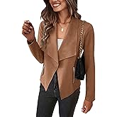 PRETTYGARDEN Women's Faux Suede Jackets 2026 Fashion Fall Clothes Long Sleeve Open Front Cropped Coat Outwear
