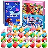 30 Kids Bath Bombs with Surprise Inside, Gift Set with 30 Unique Land & Sea Animal Toys, Fun, Educational, and Child-Safe Nat