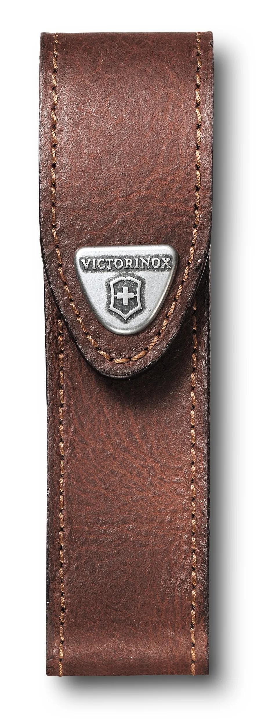 Victorinox Leather Belt Pouch with Hook-and-Loop Fastener, 12.7 cm Length x 3.7 cm Height, Brown
