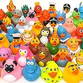 100 Pack Bulk Rubber Ducks for Car Ducking & Bath Toys – Assorted Colors for Kids, Baby Showers, Pool Parties, and Summer Fun