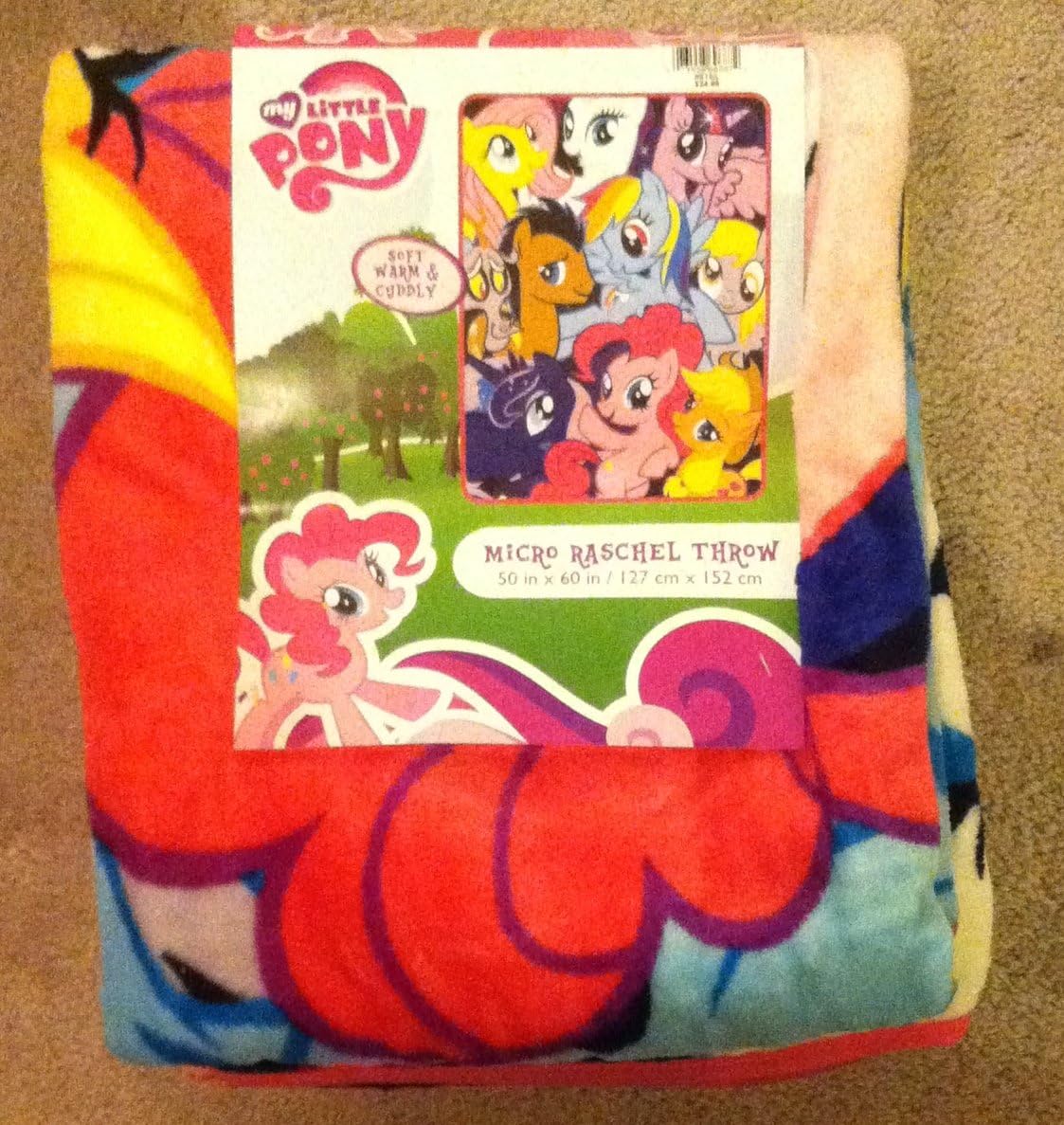 My Little Pony Micro Raschel Throw Blanket 50" x 60" Rainbow Dash Applejack+