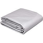 AmazonCommercial Multi Purpose Waterproof Poly Tarp Protective Cover, 12x25ft, 16mil Thick, Silver/Black, 1-Pack