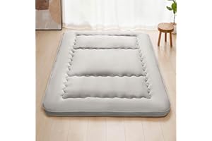 PPOLCA Japanese Floor Mattress, Queen Futon Mattress, Foldable Tatami Mattress Camping Mat for Adults, Kids, Guest Room, Grey
