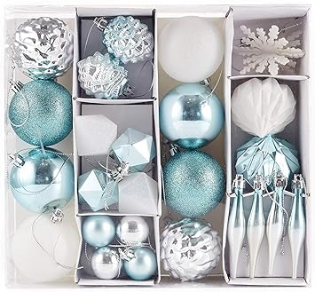 Jeteven 32 Pcs Boule De Noël En Plastique Ornement Suspendu