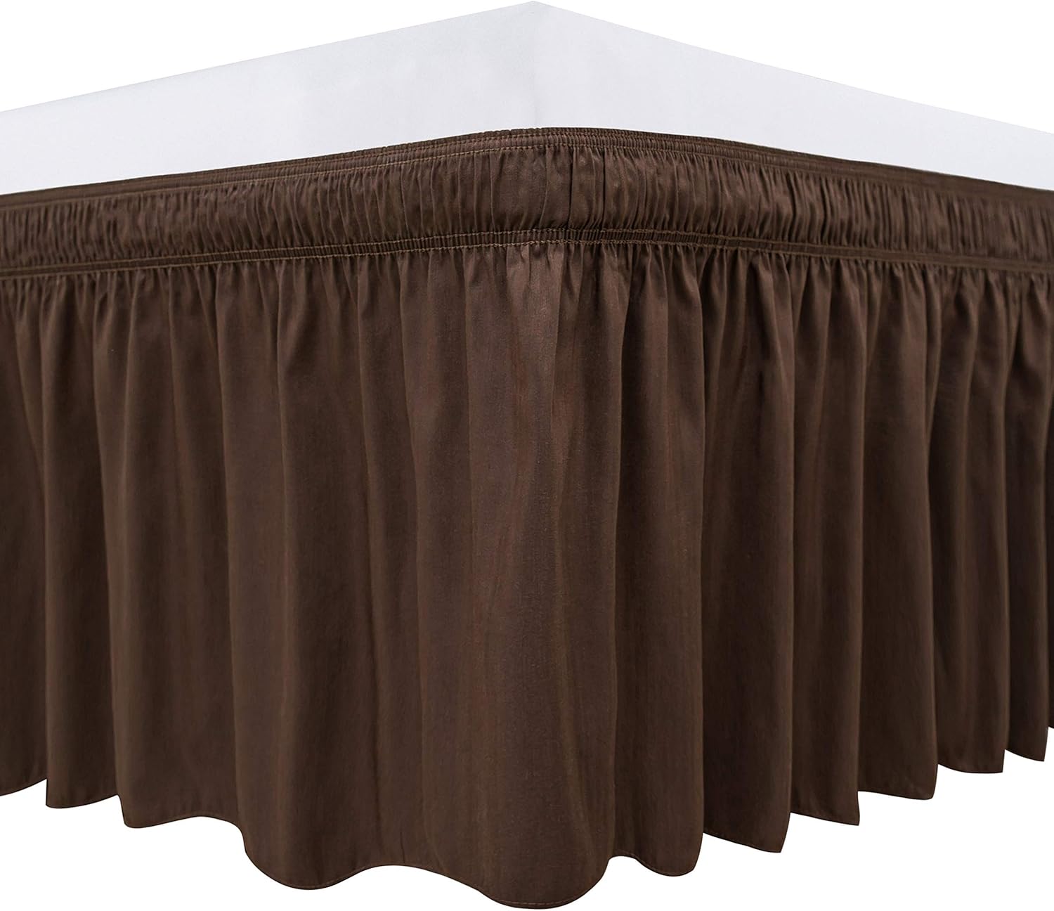 Wrap Around Bed Skirts Elastic Dust Ruffles, Easy Fit