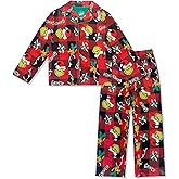 The Grinch Pajamas 2-Piece Matching Set - Soft Kids Christmas PJs Loungewear Button Down Coat, Boys Girls - Official Product
