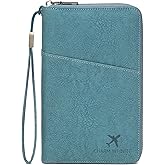 LEEXTON Family Passport Holder Wallet RFID Blocking Zippered Passport Wallet,Women and Men Travel Wallet Ladies Passport Cover