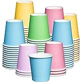 GUSTO [3 oz. - 300 Count Small Paper Cups, Disposable Mini Bathroom Mouthwash Cups - Assorted Colors (Formerly Comfy Package)