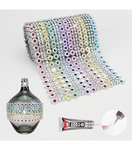 Honbay Glitzer-Band Mit Blumen-Form – Champagnerfarben, 11,5 Cm X 1,8 M, Für Dekoration