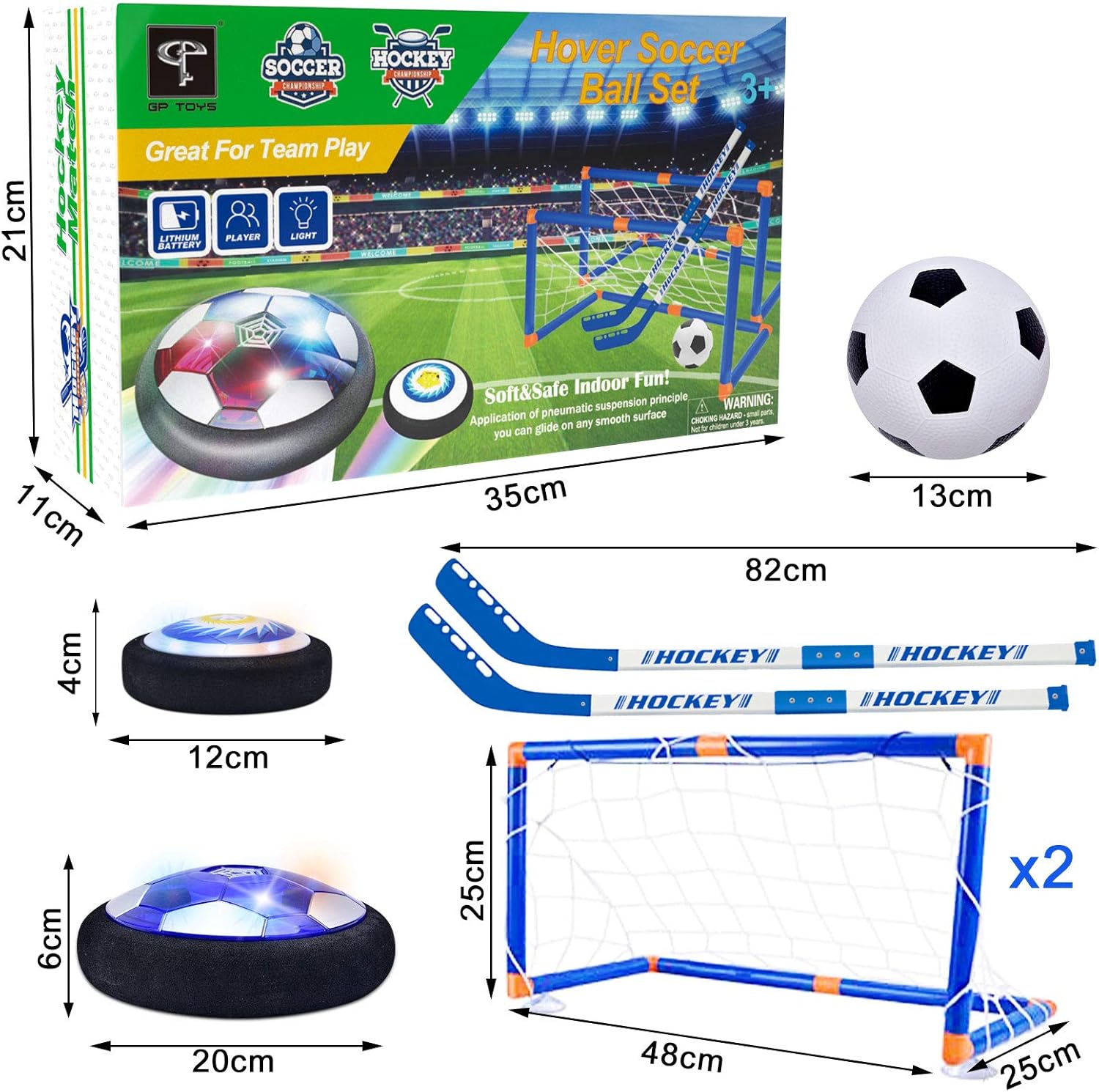 NextX Hover Hockey Soccer Toys for Kids Indoor & Outdoor Games Hovering Hockey Games Rechargeable Soccer Ball with Led Light for 3-12 Year Old Kids: Toys & Games