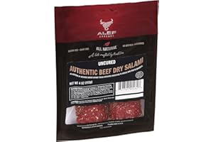 VANREO Alef Sausage 2 Set of 3 - Uncured All Natural Authentic Beef Dry Salami (3 packages 4 oz. each)NITRATE FREE, NITRITE FREE, MSG FREE, DAIRY FREE, GLUTEN FREE, 2 Set 4 Ounce (Pack of 3)