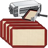 4 Pack Reusable Silicone Baking Mat for Ninja ST100 and ST101 Foodi 2-in-1 Flip Toaster (9.5"L x 5.5"W)