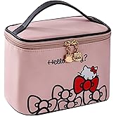AmBealla Makeup Bag Large Waterproof Cosmetic Bags with Makeup Brush Holder, Cute Printed Makeup Organizer for Women Traveling,Portable Toiletry Bag for Girls