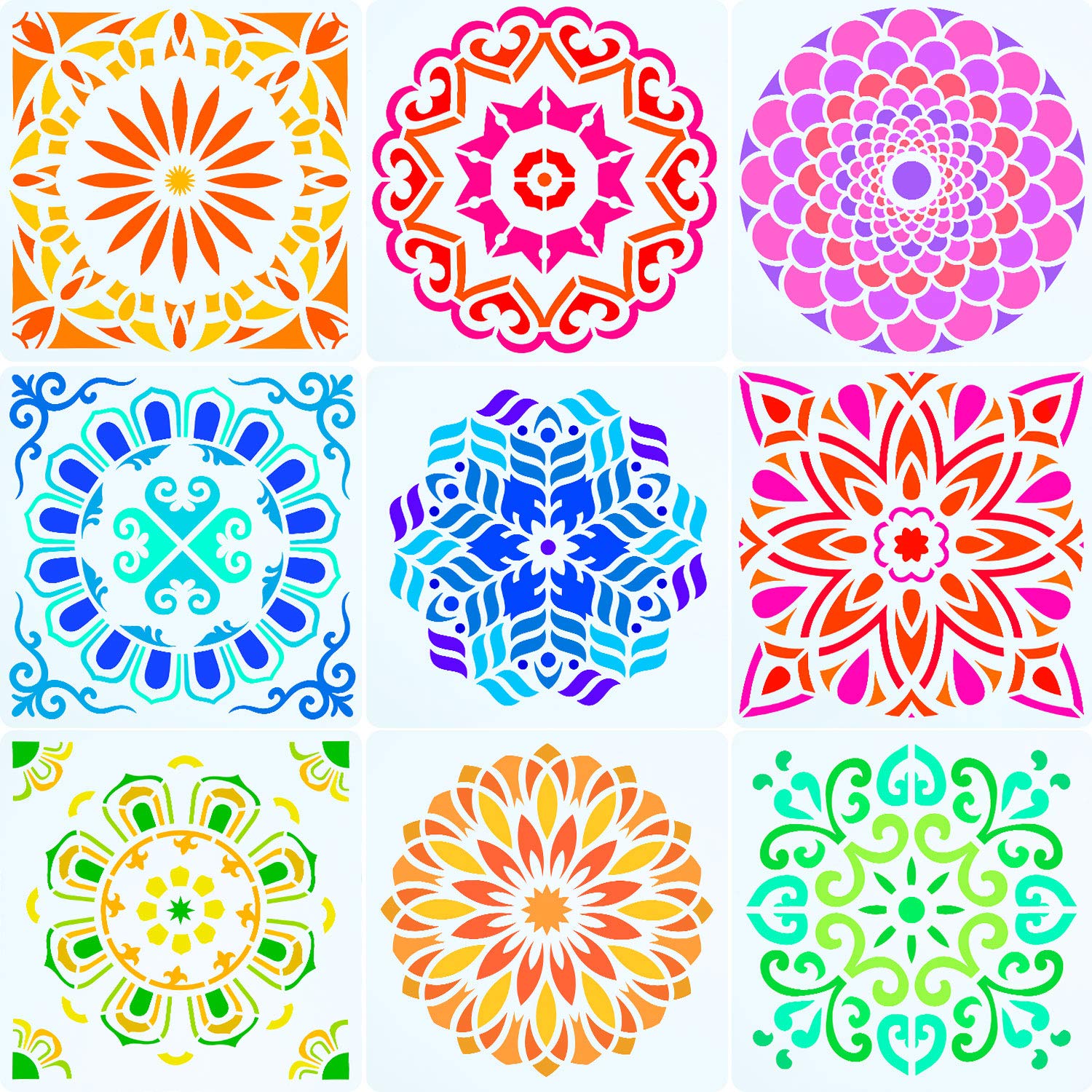 Buy 12 x 12 Inch Large Size Reusable Stencil Laser Cut Painting