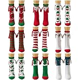 OurSuperDeals Funny Christmas Fuzzy Socks - Holding Hand Socks, Secret Santa Gifts, Holiday Stocking Stuffers for Women