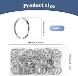 Oiiurly 100pcs 25mm Stainless Steel Keyring Rings with Storage Box view 2