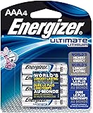 Energizer Ultimate Lithium AAA Batteries, World&rsquo;s Longest-Lasting AAA Battery in High-Tech Devices (4 pack)