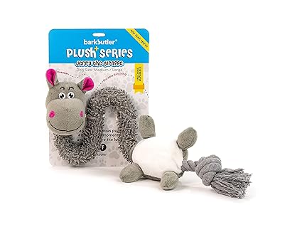BarkButler Jerry The Giraffe Dog Toy for Medium (10-20kgs) and Large (20-30kgs) Dogs Breeds (Grey and White)