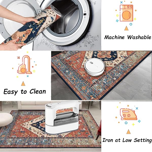 MDXMY INDOOR DOOR MATS FOR ENTRYWAY, 5X7 AREA RUGS, BLUE ORANGE