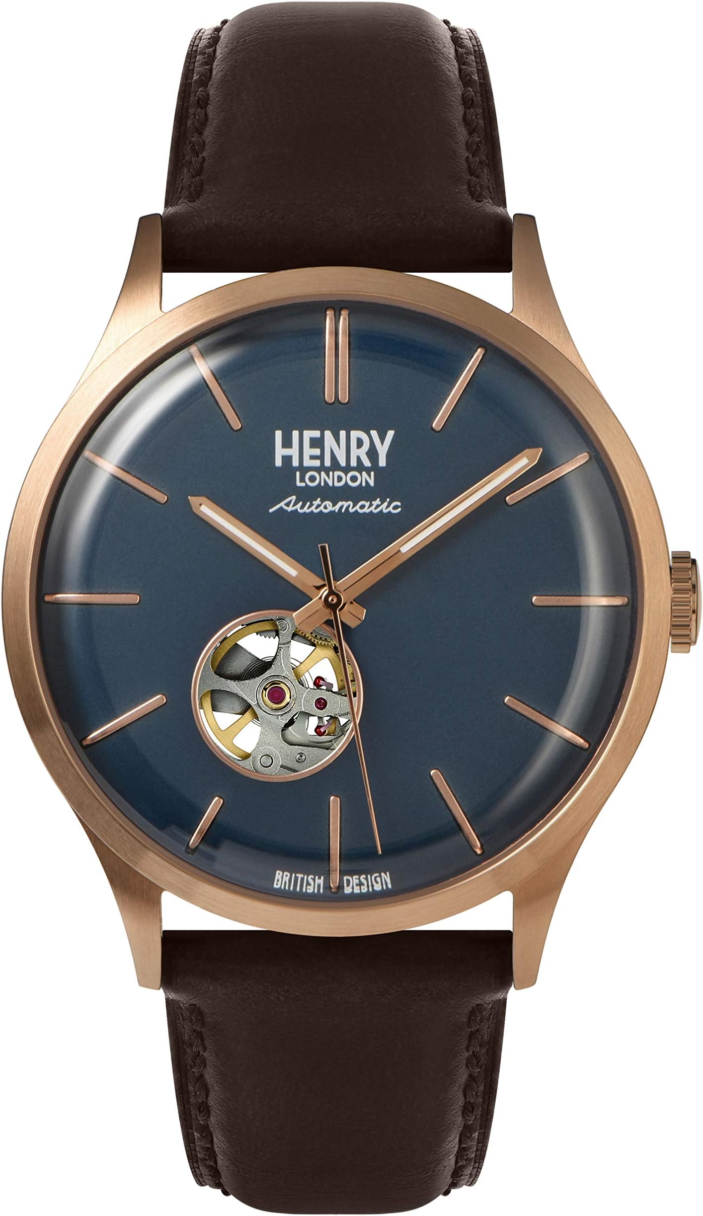 Mens Skeleton Automatic Watch with Leather Strap HL42-AS-0278