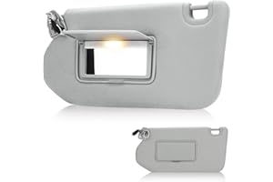 HKPARTS for 2013-2018 Nissan Pathfinder, 2014-2017 Infiniti QX60, 2013 Infiniti JX35 Left Driver Side Sun Visor SunVisor with Light 96401-9PB0A (Gray)