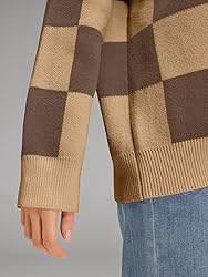 LILLUSORY Women's Checkered Cashmere Fall Cardigan
