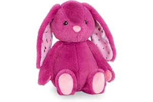 B. toys - Plush Bunny Stuffed Animal, 12-Inch Soft Baby Toy with Floppy Ears - Safe Washable Rabbit Cuddle Companion for Babies & Toddlers, Safe Materials for Ages 0+ - Pink