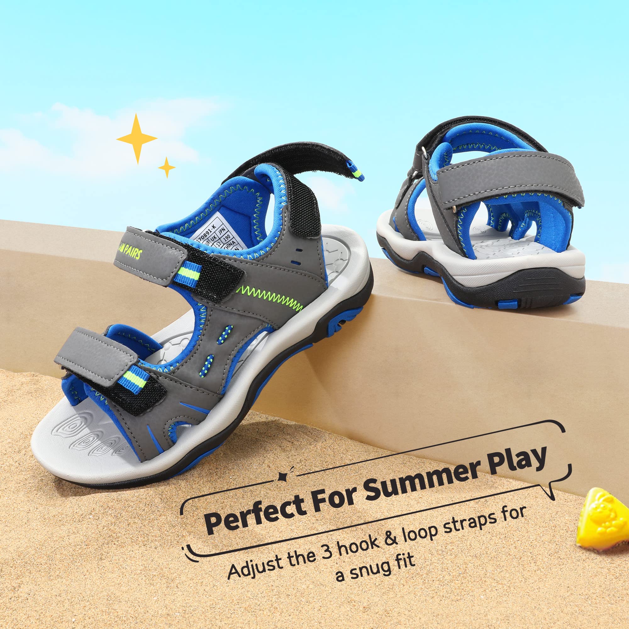 DREAM PAIRS Boys Girls Fashion Athletic Summer Sports Sandals(Toddler/Little Kid/Big Kid)