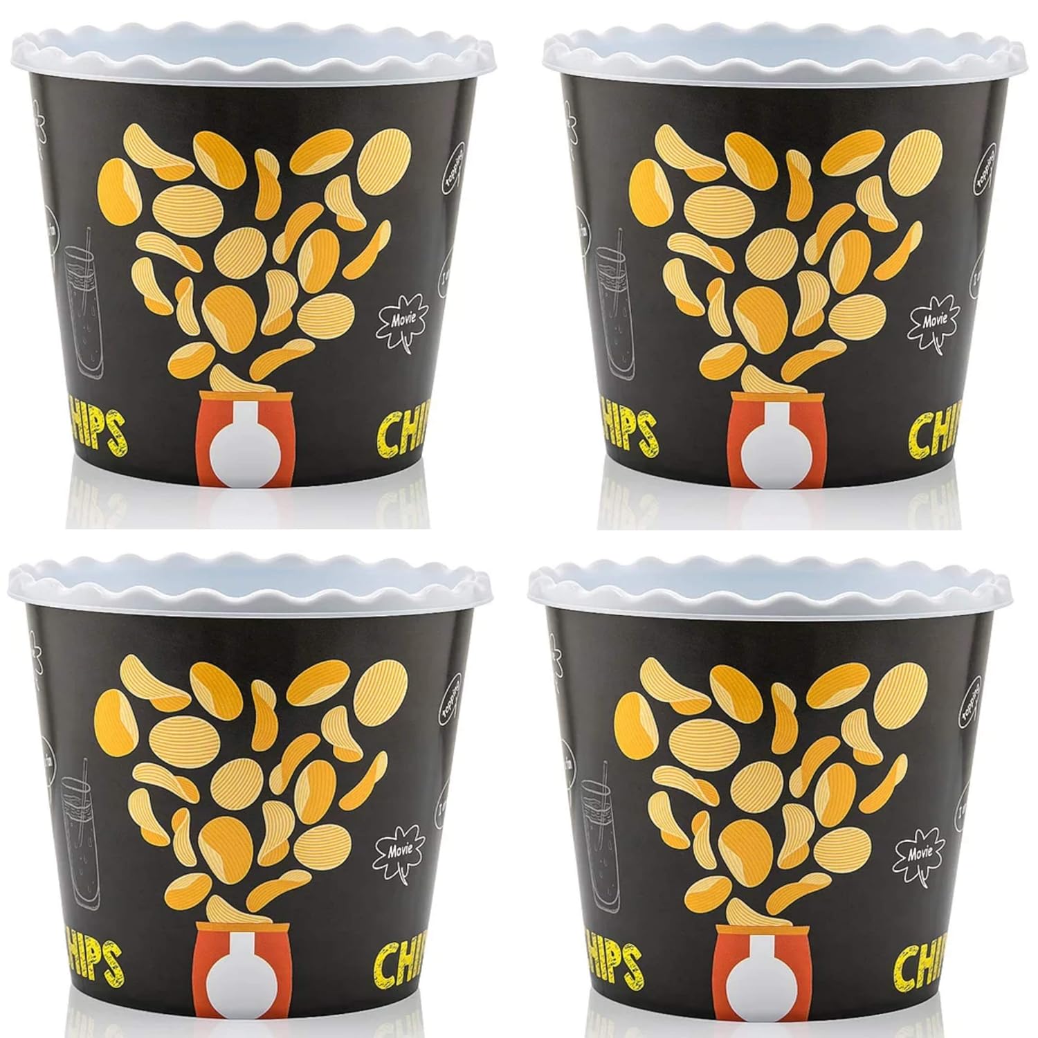 Modern Style Reusable Plastic Popcorn Box / Popcorn Containers