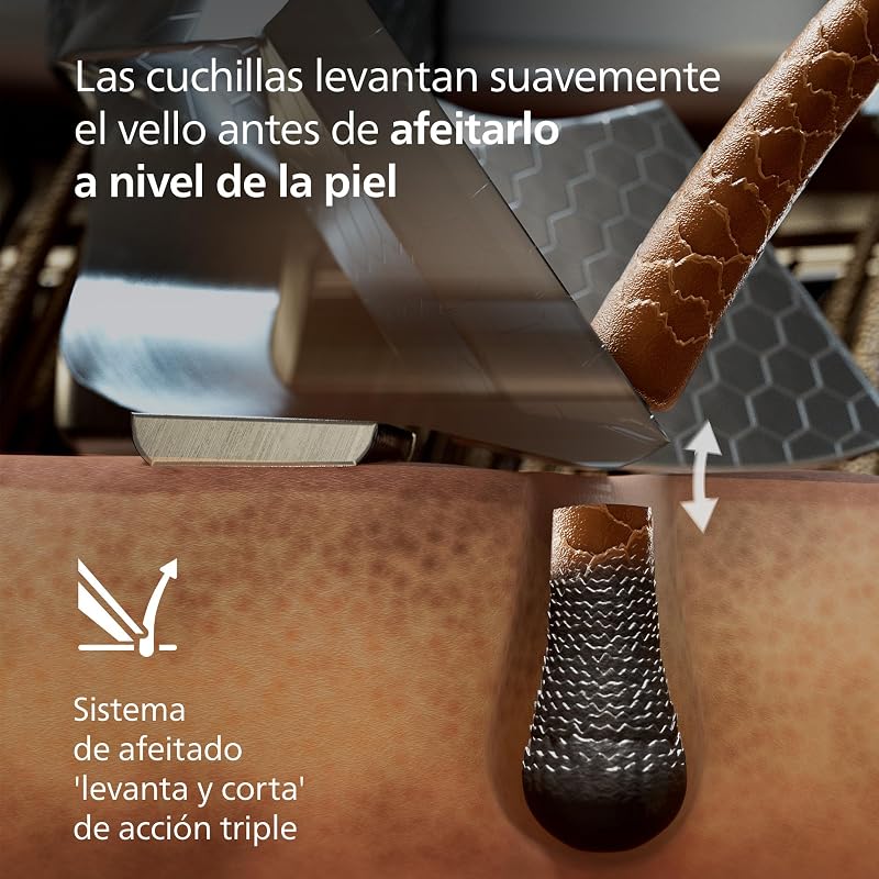 i9000 Prestige Ultra, Afeitadora Eléctrica Hombre, Máquina de Afeitar Barba Seco y Húmedo, SkinIQ Pro, Base de Carga, Recargable, Estuche, Centro de limpieza, Recortador, Naricero, XP9404/38