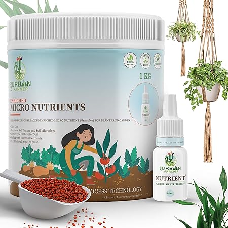 I am Urban Farmer 10 Ml Water Soluble NPK Liquid Nutrient All Purpose Organic Fertilizer with Sea Weed Extract for Plants for Indoor & Outdoor Plant - 1 Kg