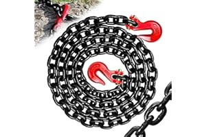SENKEYFE 1/2" Tow Chain,16FT Safety Binder Chains with Clevis Grab Hooks,12,000 Lbs Safe Working Load Heavy Duty Chain for Transporting,Towing,Logging Tie Down Binding