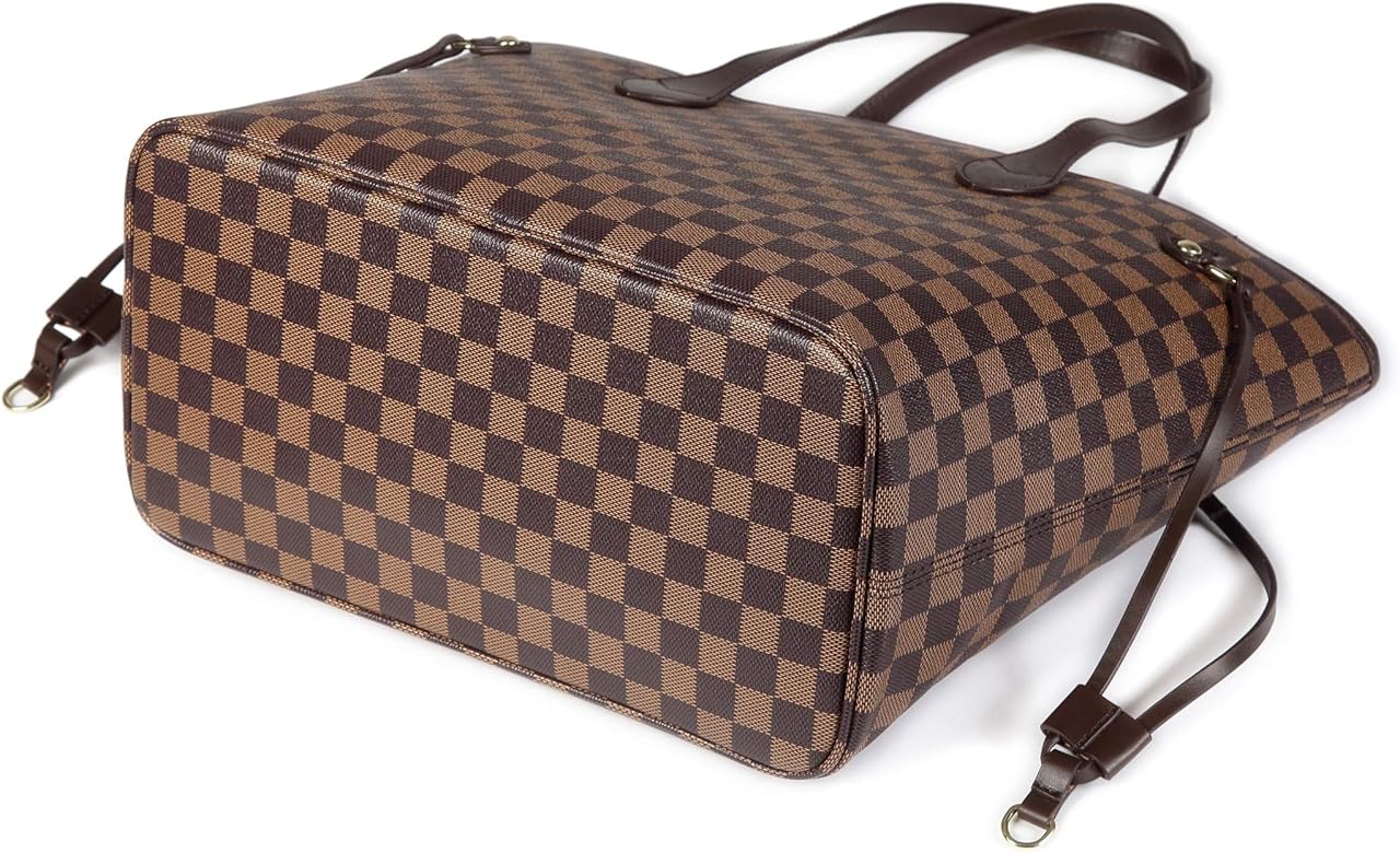 Mua Daisy Rose Checkered Tote Shoulder Bag with inner pouch PU Vegan Leather trên Amazon Mỹ