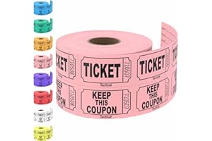 Tacticai 500 Raffle Tickets, Pink (1 of 8 Colors), Double Roll, Ticket for Events, Entry, Class Reward, Fundraiser & Prizes
