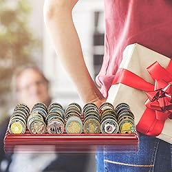 DecoWoodo 7 Rows Challenge Coin Display Stand Solid