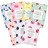 Vitamasques Face Masks Skincare Sheet Kit, 7-Pack - Juicy Collection of Triple-Layer Sheet Facial Masks - Pore Purifying, Bri