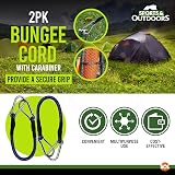 SOL 2 Pack 30cm Bungee Cord with Carabiner Clips Camping Luggage Tarp view 3