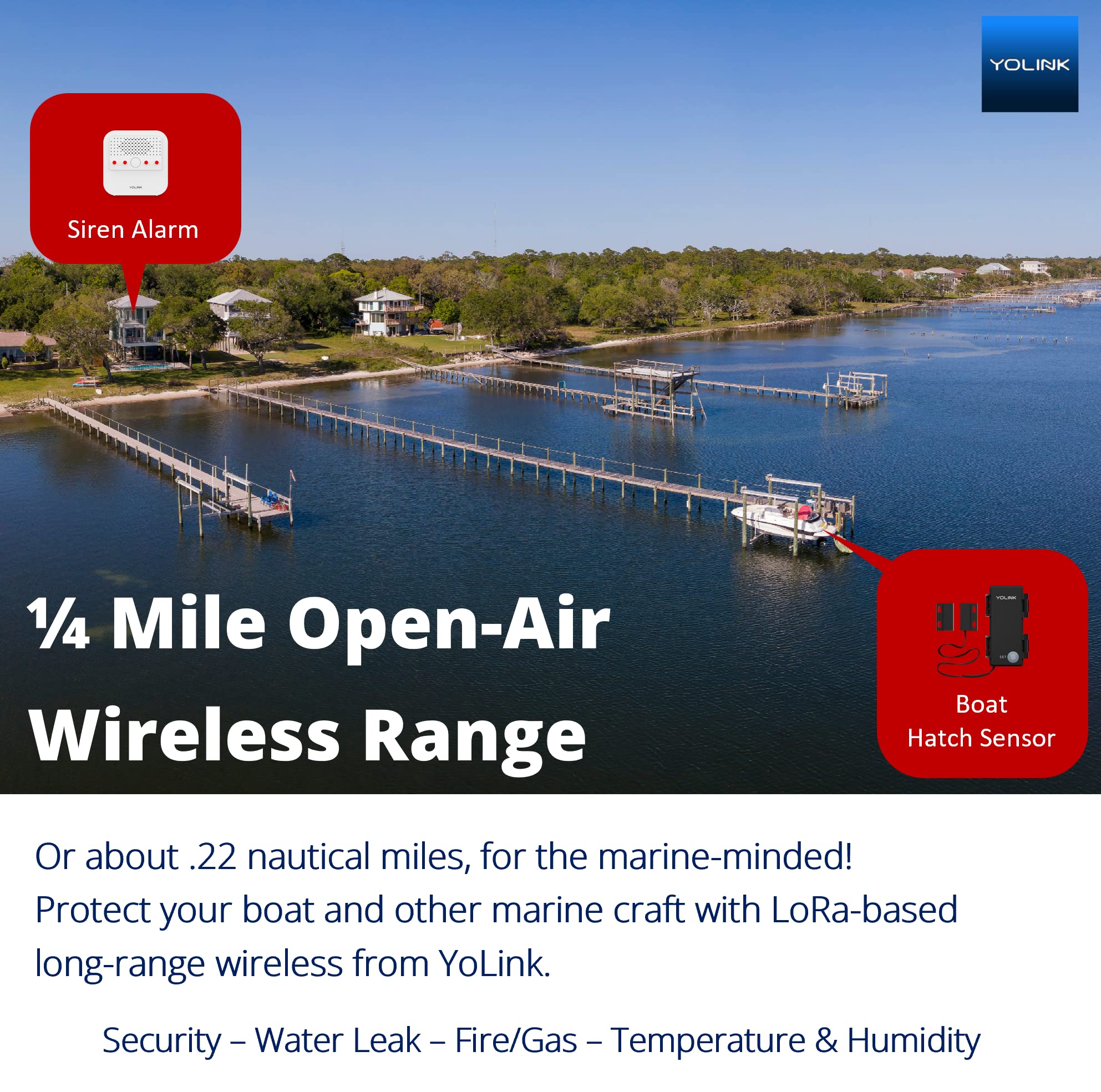 YOLINK LoRa Smart Outdoor Contact Sensor, Gate & Shed Door Sensor, Universal Contact-Closure Sensor, Email/SMS/Push Alerts, 1/4 Mile Range, Alexa, IFTTT, Home Assistant (Hub Required)