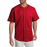 Hat and Beyond Mens Baseball Jersey Button Down Shirts Active Team Sports Uniforms