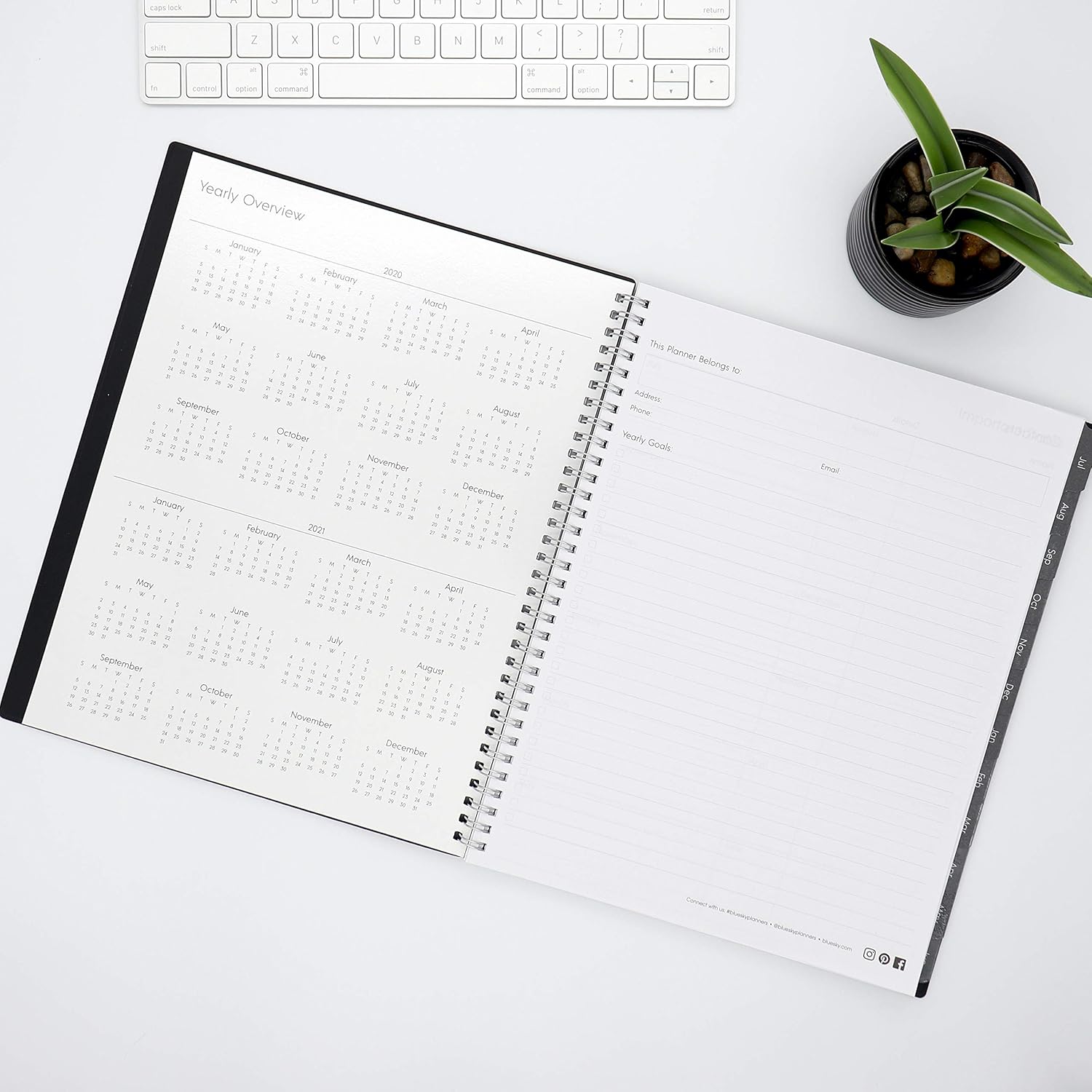 Blue Sky 2020-2021 Academic Year Weekly & Monthly Planner, Flexible Cover, Twin-Wire Binding, 8.5" x 11", Enterprise (118062) : Office Products