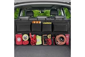 Snuopfy Car Trunk Organizer, Backseat Hanging Organizer with 8 Large Storage Bag Super Capacity -Trunk Organizer for SUV,Truck,Van -Your Space Saving Expert - Black