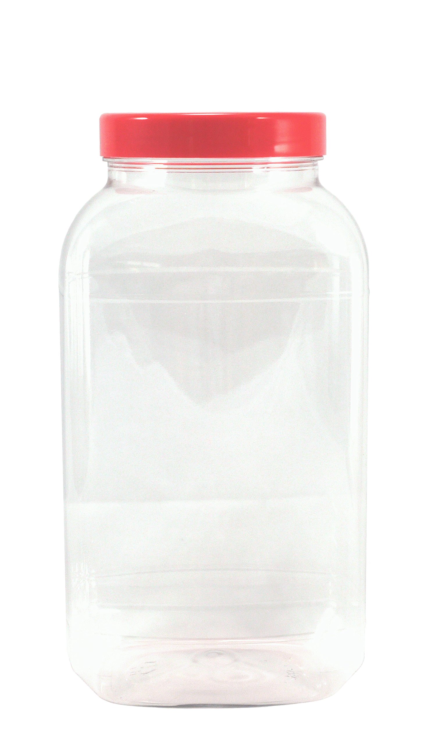Britten & James Plastic Jars Large Square 4430ml Red Lids [Pack of 2]