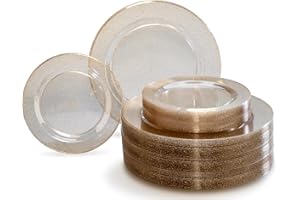 " OCCASIONS" 120 Plates Pack,(60 Guests) Heavyweight Premium Wedding Party Disposable Plastic Plates Set -60 x 10.5'' Dinner 