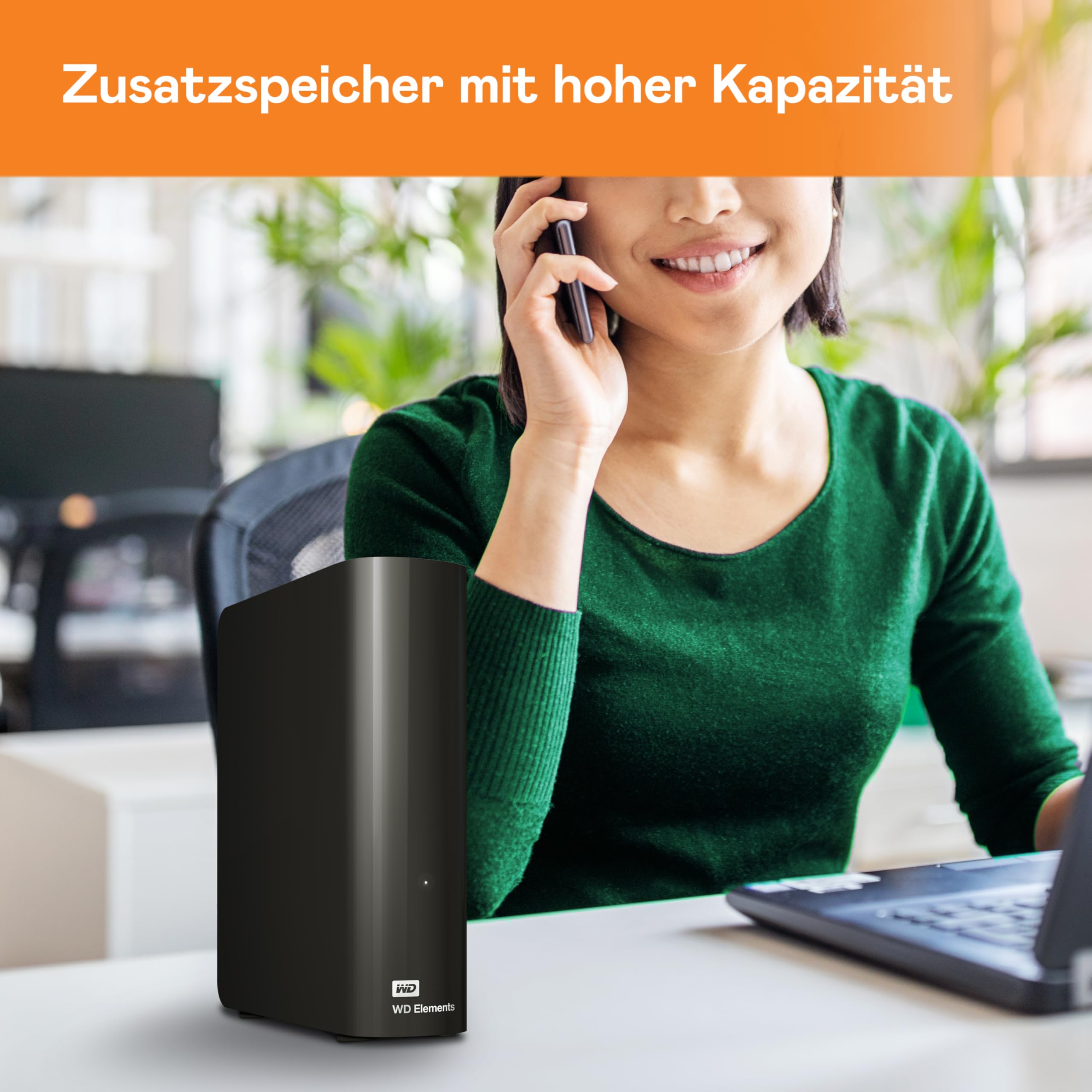 WD Elements Desktop-Speicher 24 TB (Desktop-Speicher USB 3.0-kompatibel, Zusatzspeicher für Fotos, Musik, Videos und alle anderen Dateien, stoßfest) Schwarz 3
