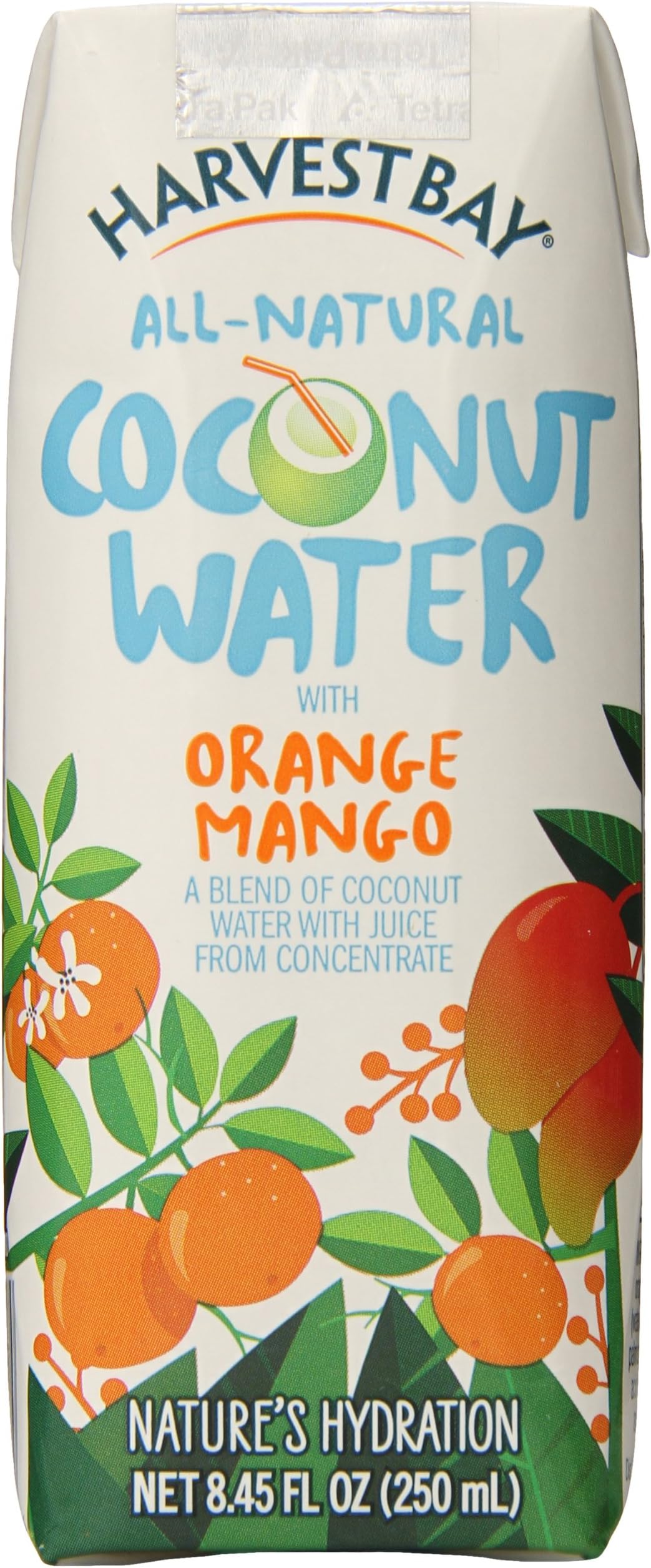 Harvest Bay Coconut Water with Orange Mango, 8.45 Ounce (Pack of 12)