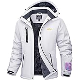 MAGCOMSEN Women's Winter Coats Waterproof Insulated Snow Ski Jacket Hood Fleece Lined Warm Mountain Snowboarding Windbreaker