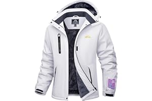 MAGCOMSEN Women's Winter Coats Waterproof Insulated Snow Ski Jacket Hood Fleece Lined Warm Mountain Snowboarding Windbreaker